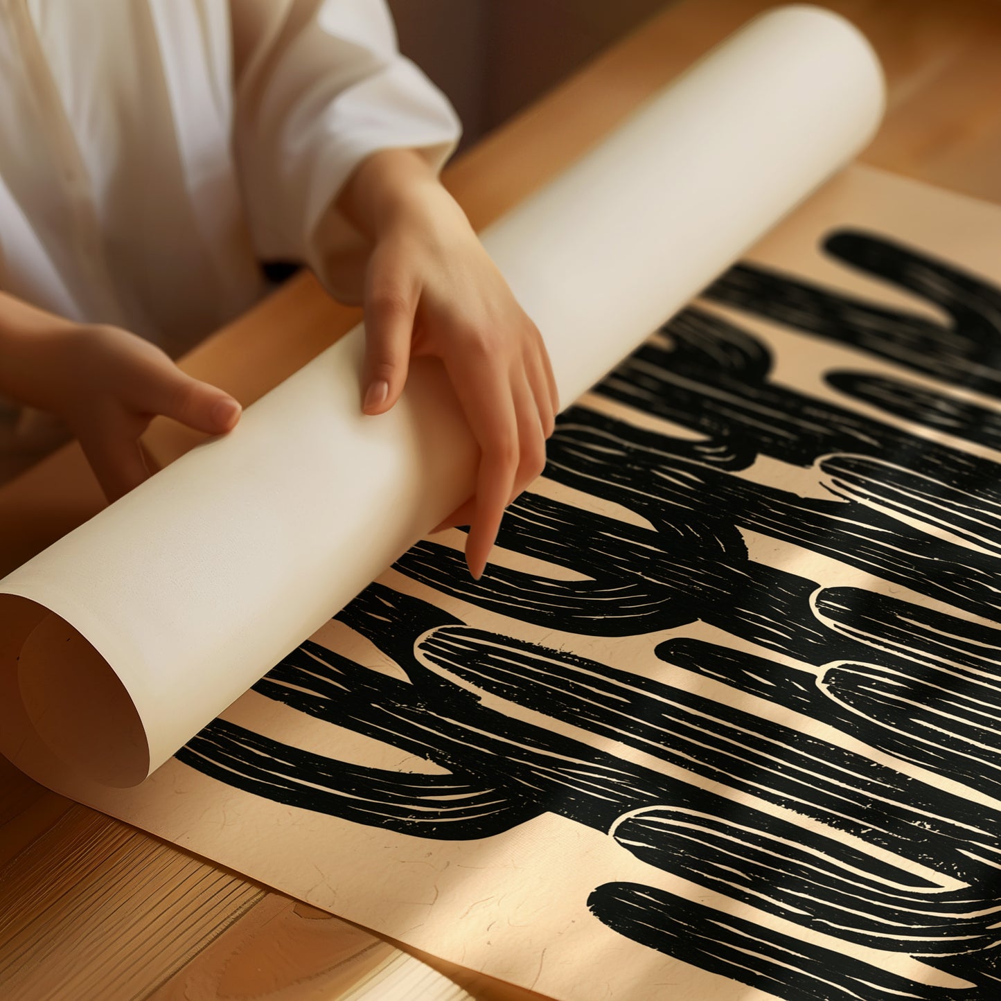 Saguaro Silhouette Block Print
