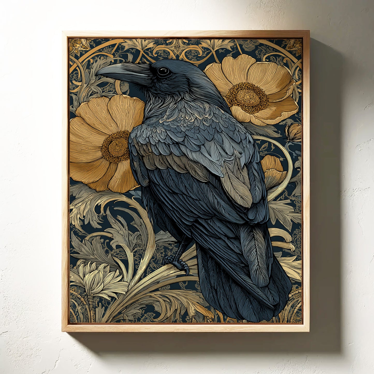 A Raven Among Golden Blooms
