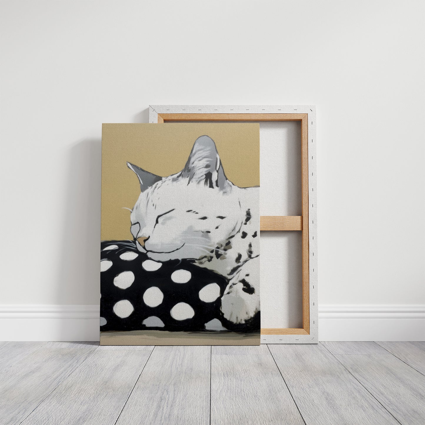 Spotted Comfort: Feline Slumber Portrait