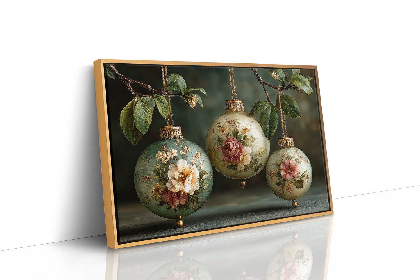 Sage Ornaments Painted With Roses