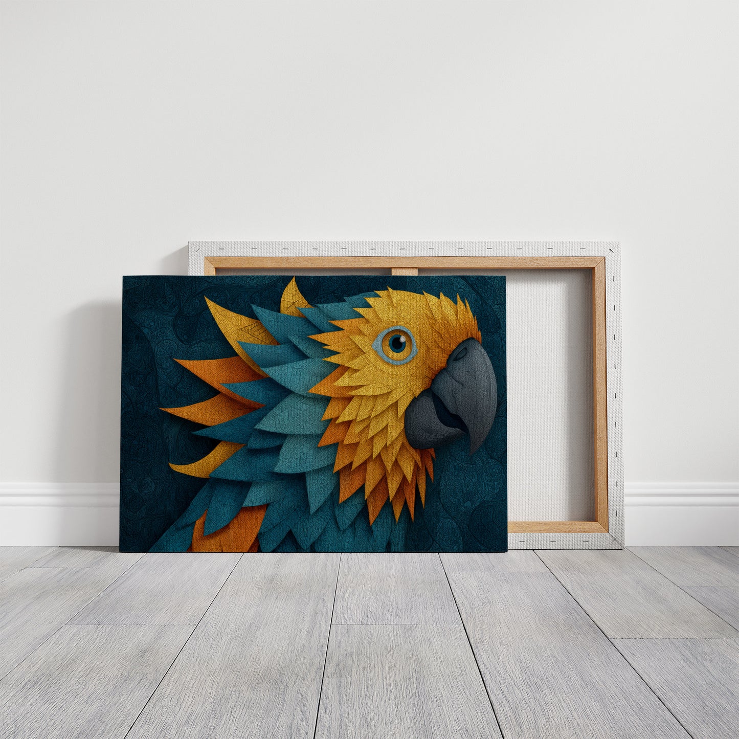 Macaw in Golden Feather Mosaic
