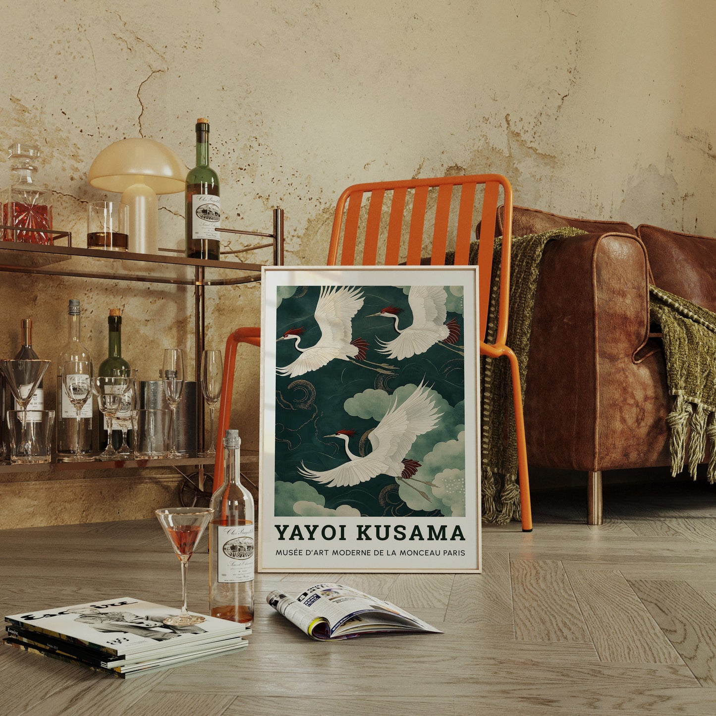 Celestial Flight – Cranes in a Dreamlike Sky