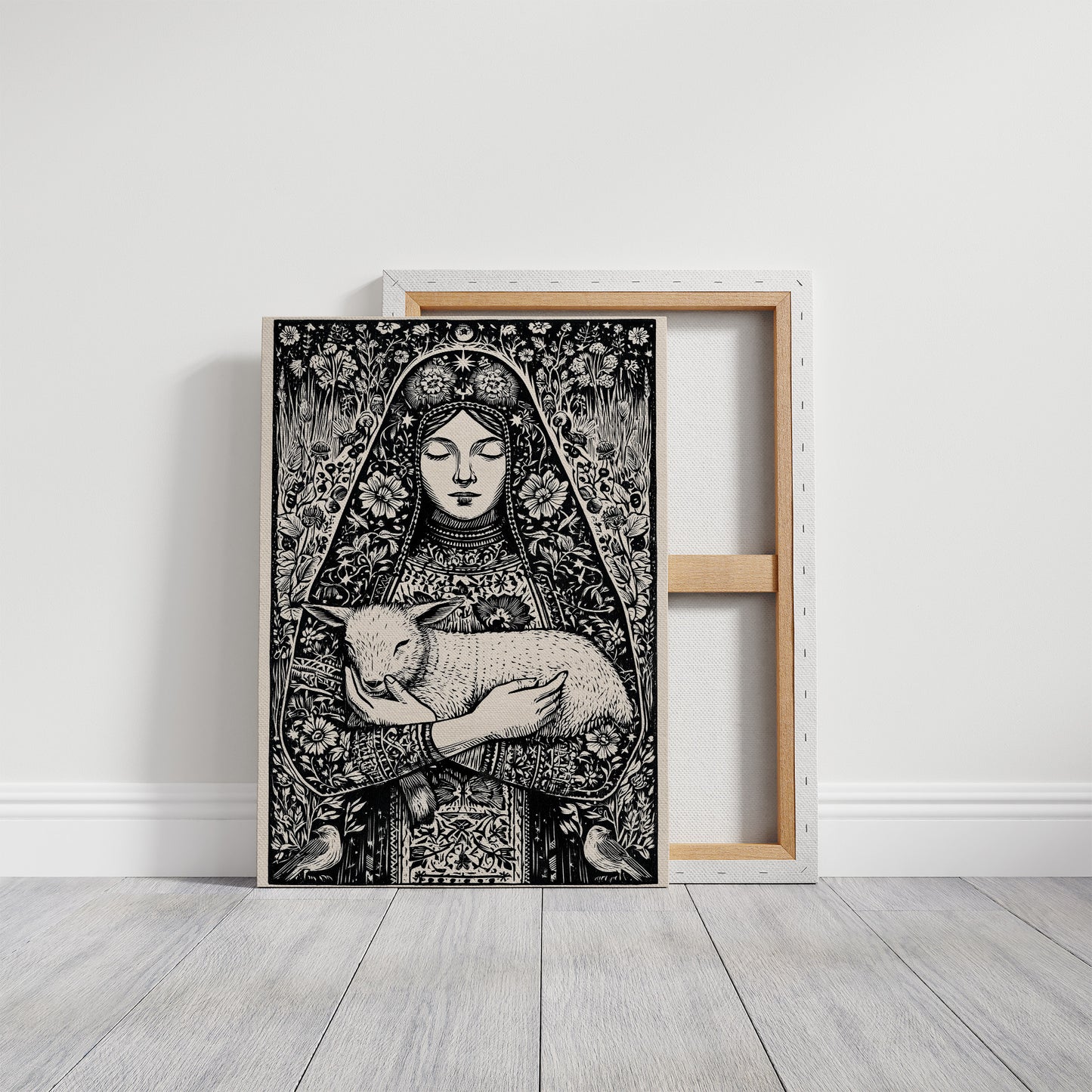 Madonna and Lamb: A Woodcut Devotion