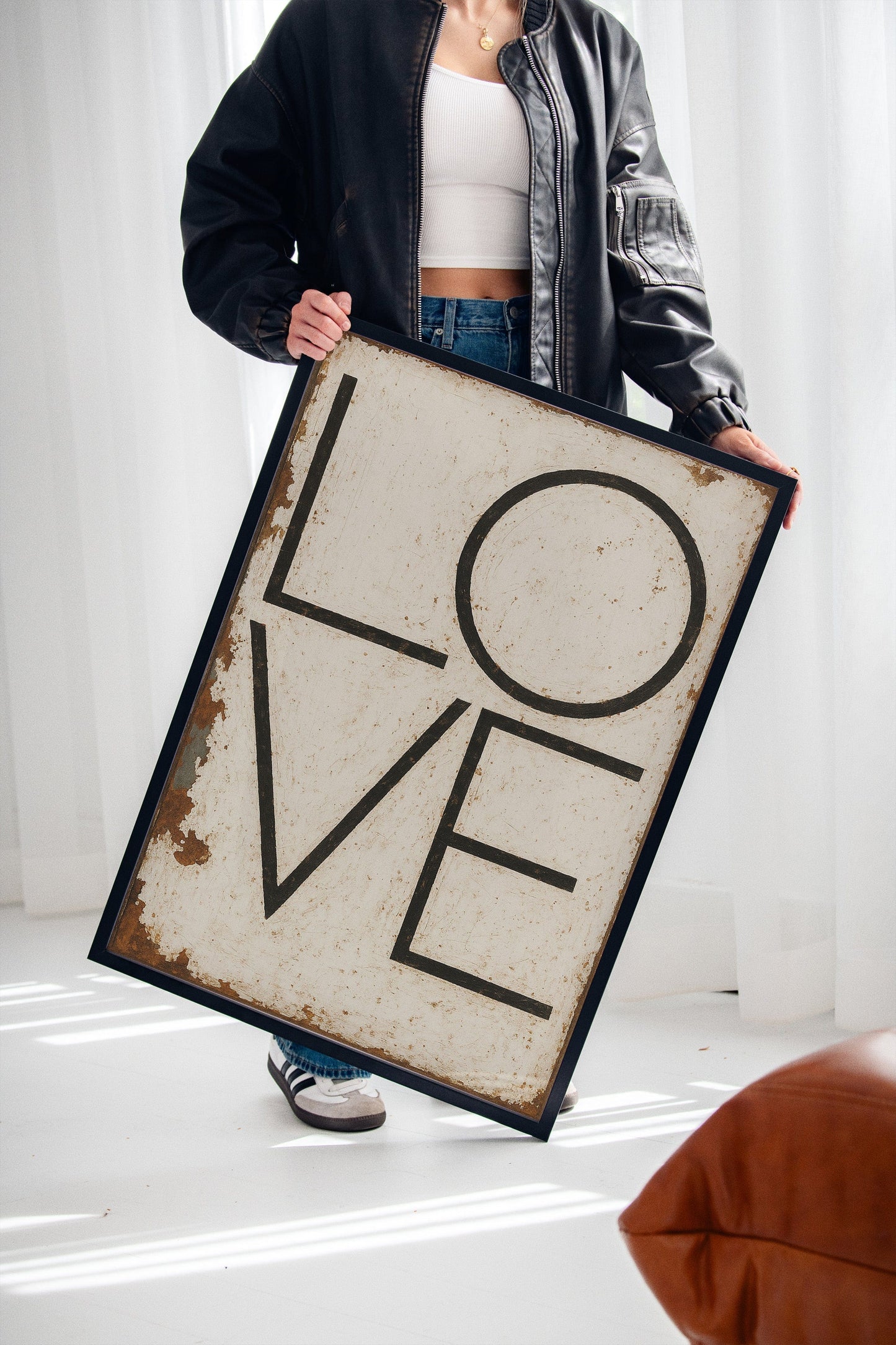 Vintage Modern LOVE Typography Canvas Print