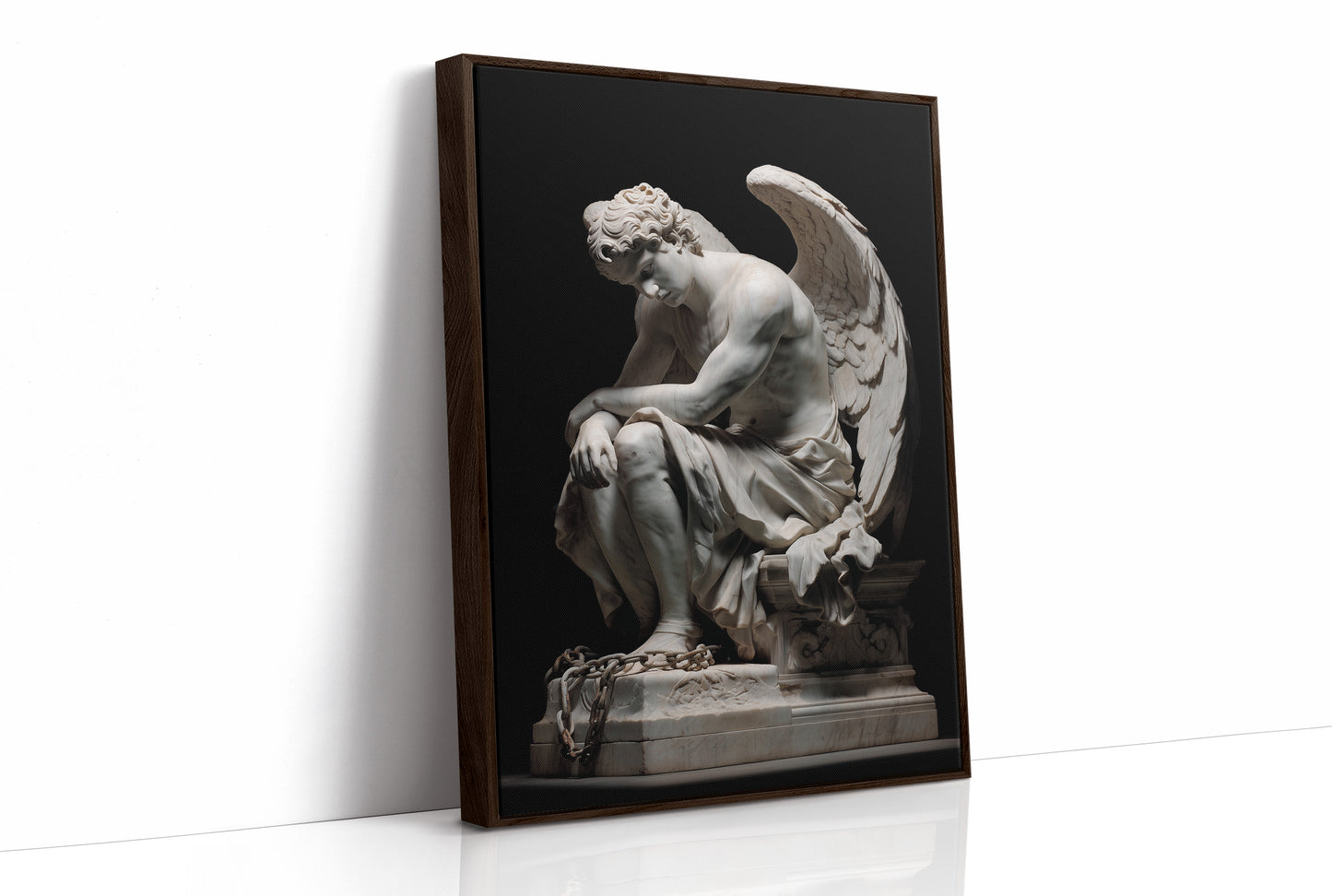 Marble Wings Against Dark Walls