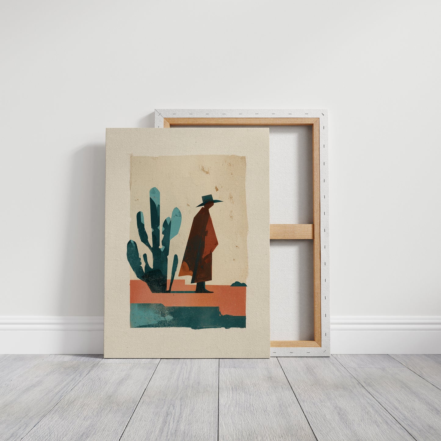 Desert Wanderer in Teal and Rust