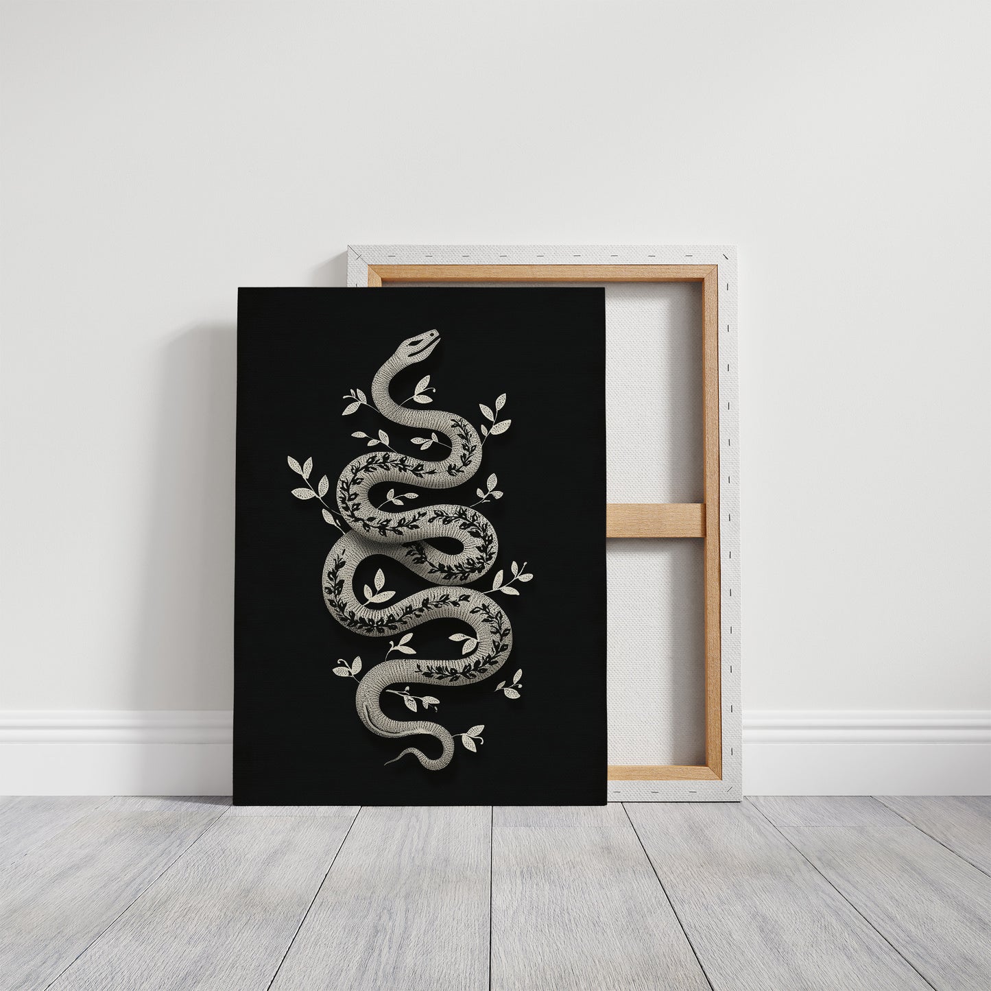 Serpent Adorned With Silver Leaves