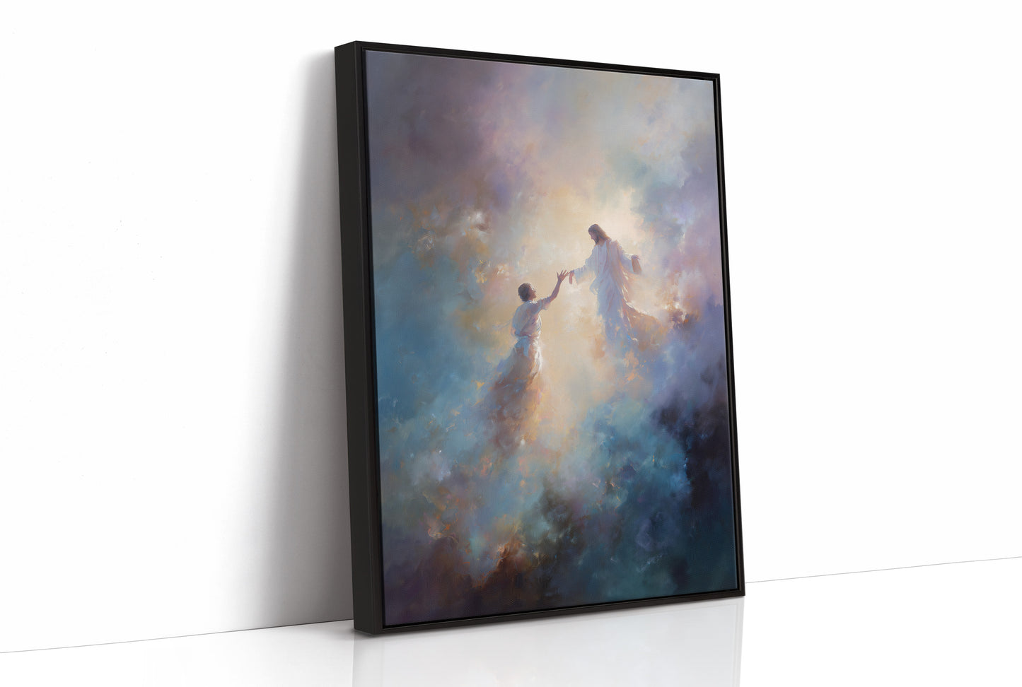 Celestial Embrace Through Luminous Clouds