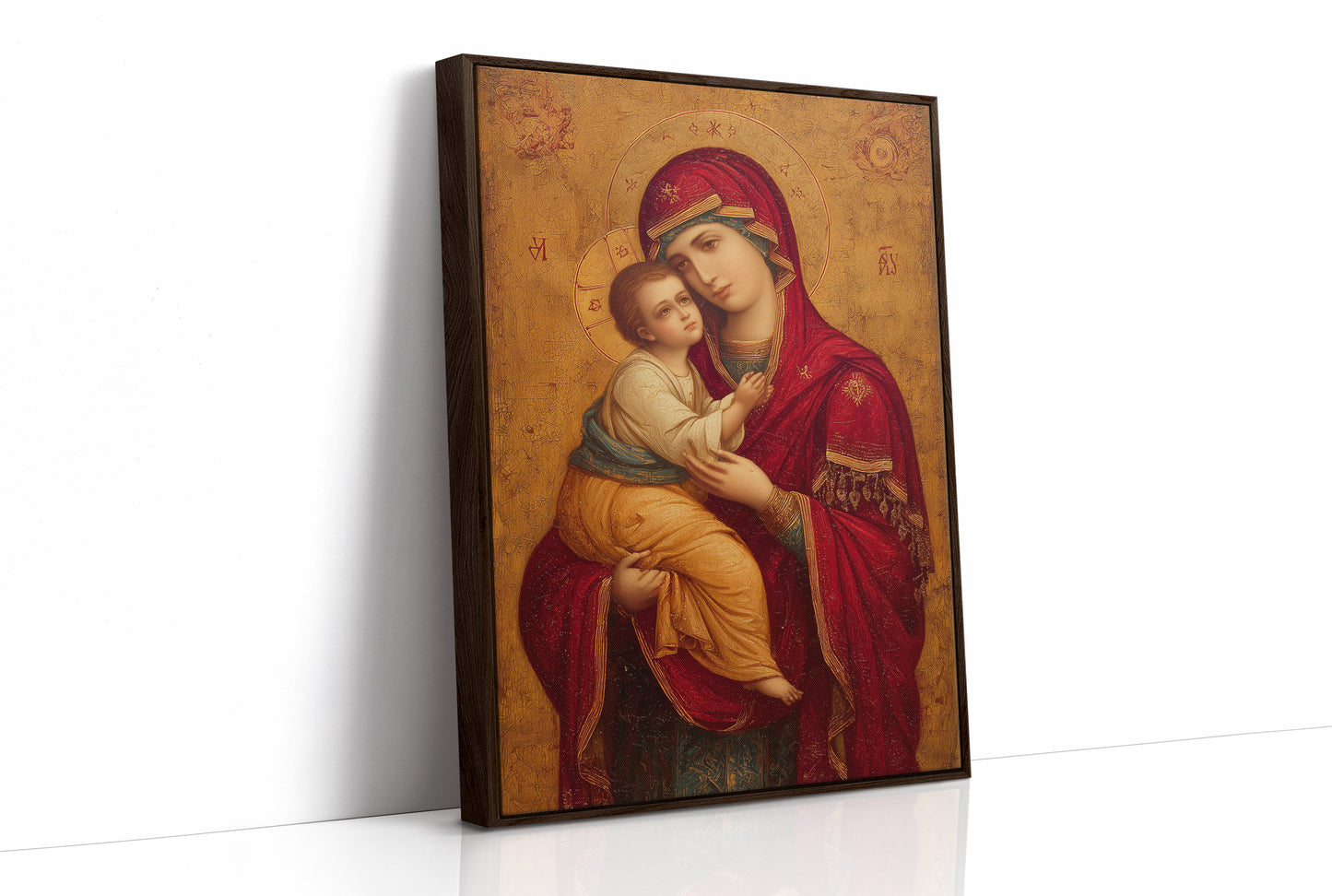 Sacred Crimson Against Golden Leaf