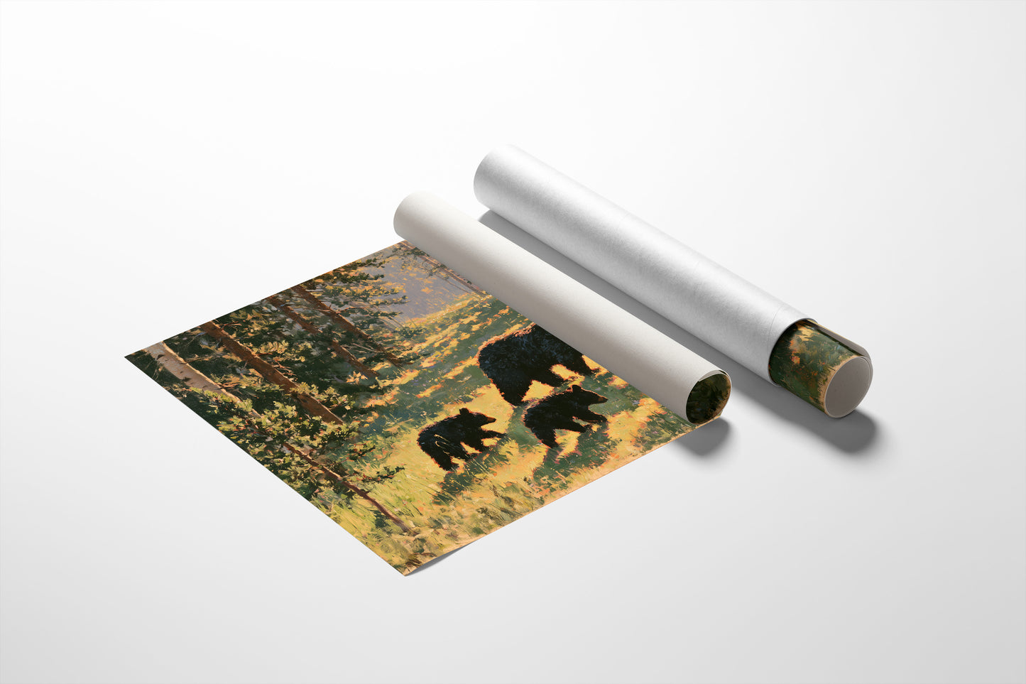 Black Bear Family, Dappled Trail