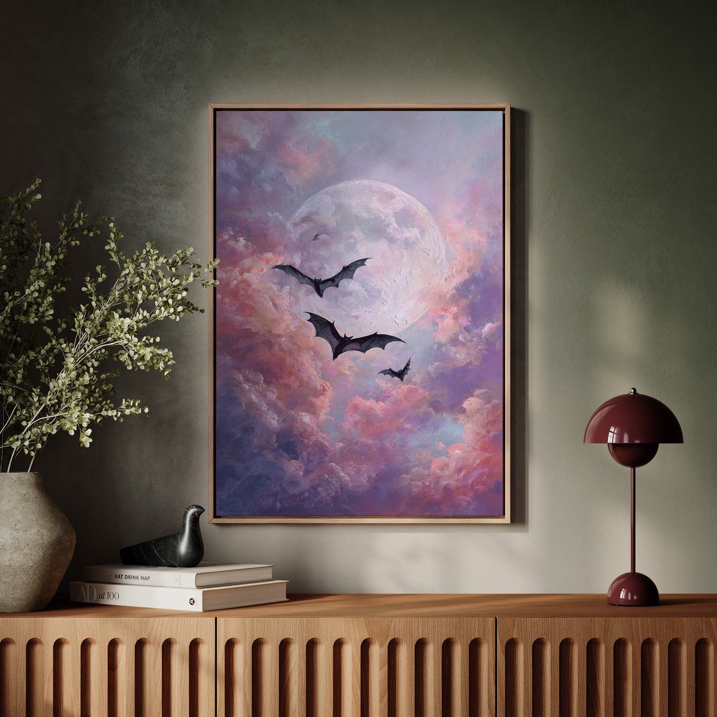 Bats Dance Beneath a Blushing Moon