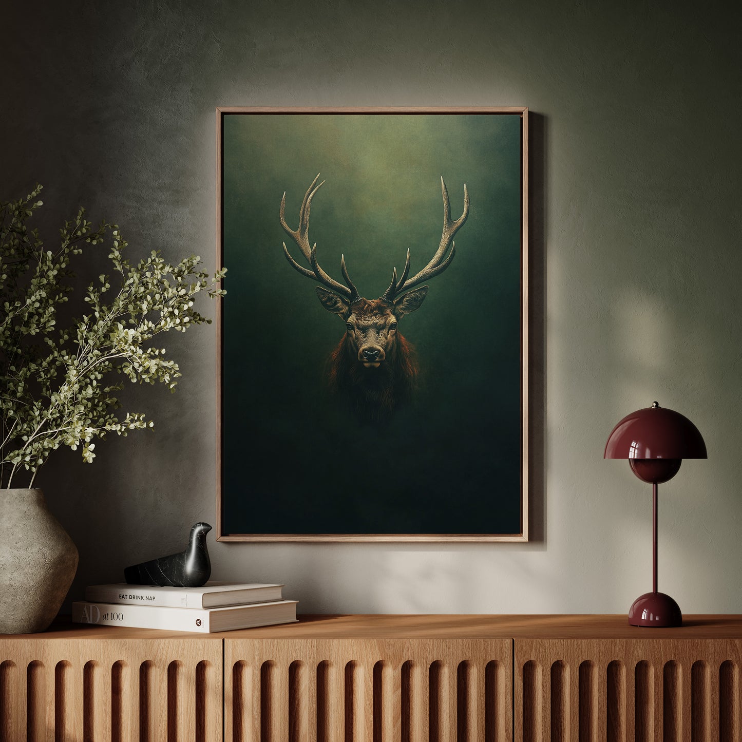 Crowned Stag in Forest Shadows