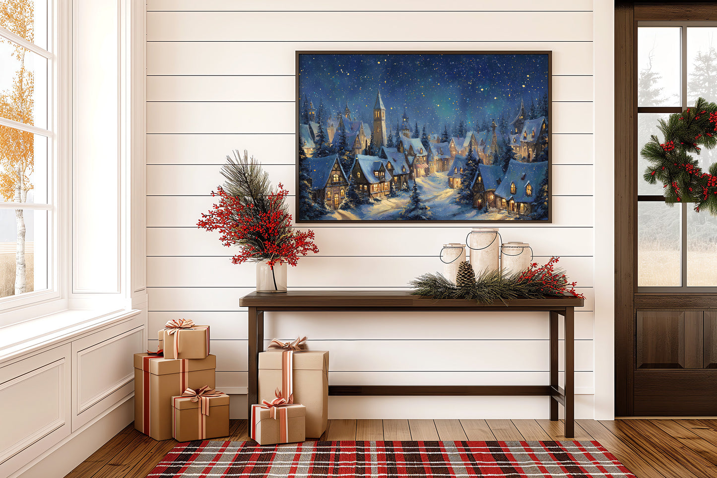 Starlit Village Keeps Winter's Secret