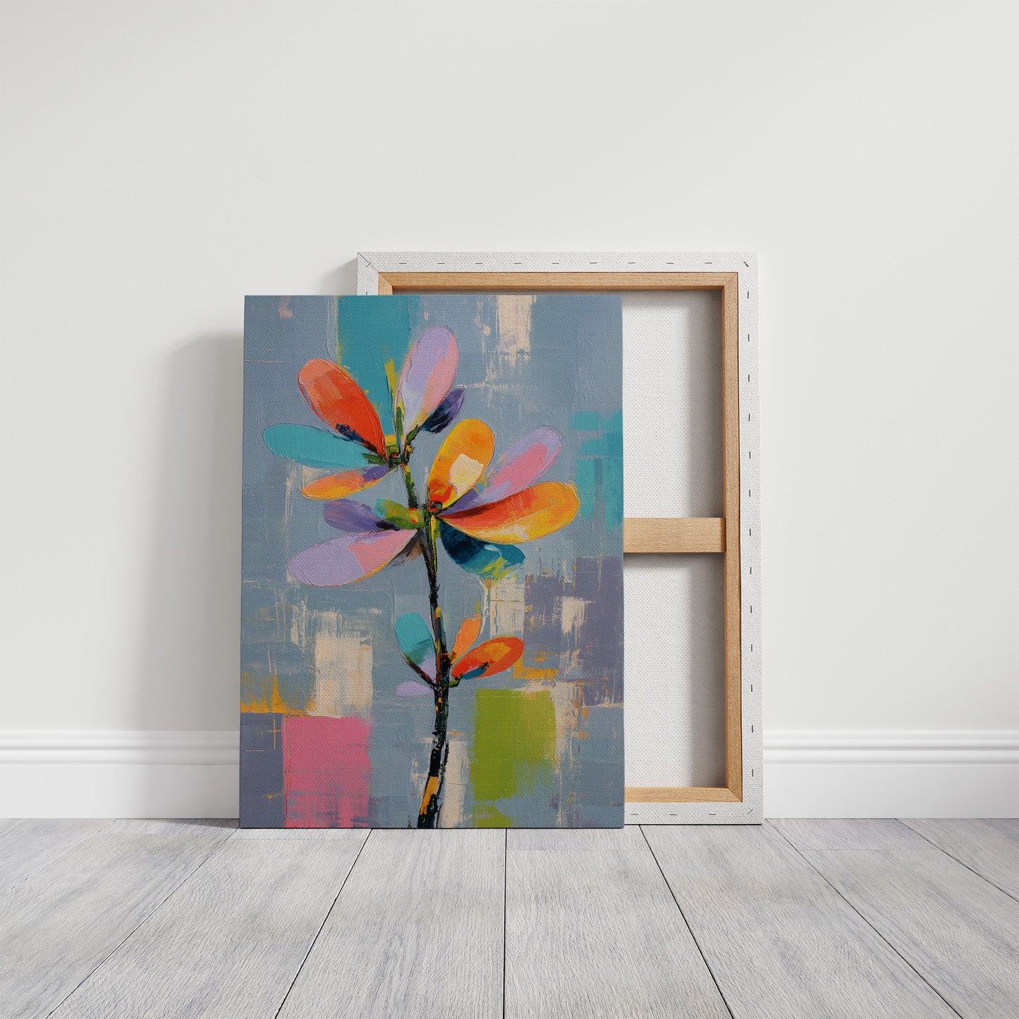 Chromatic Bloom Against Azure Canvas