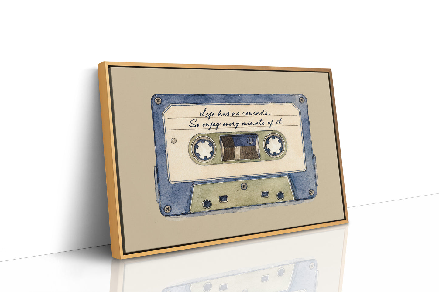 Watercolor Cassette Life Quote
