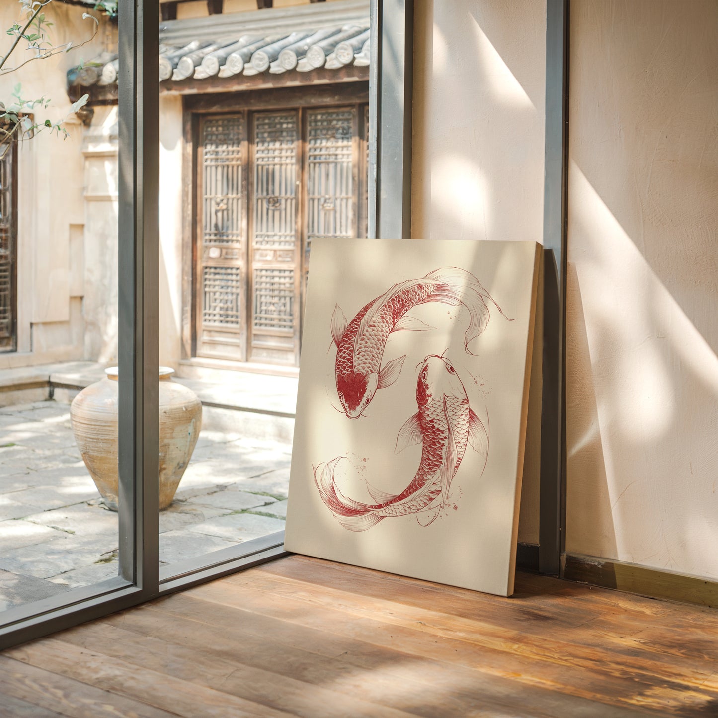 Yin-Yang Koi Fish – Minimalist Japanese Ink Wall Art