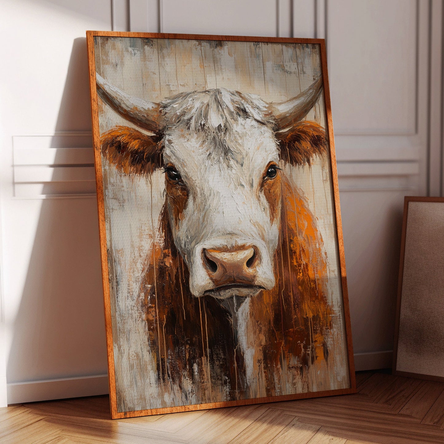 Sunset Longhorn on Weathered Wood