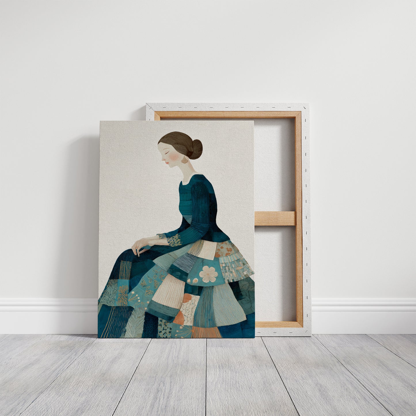 Patchwork Elegance in Teal Reverie