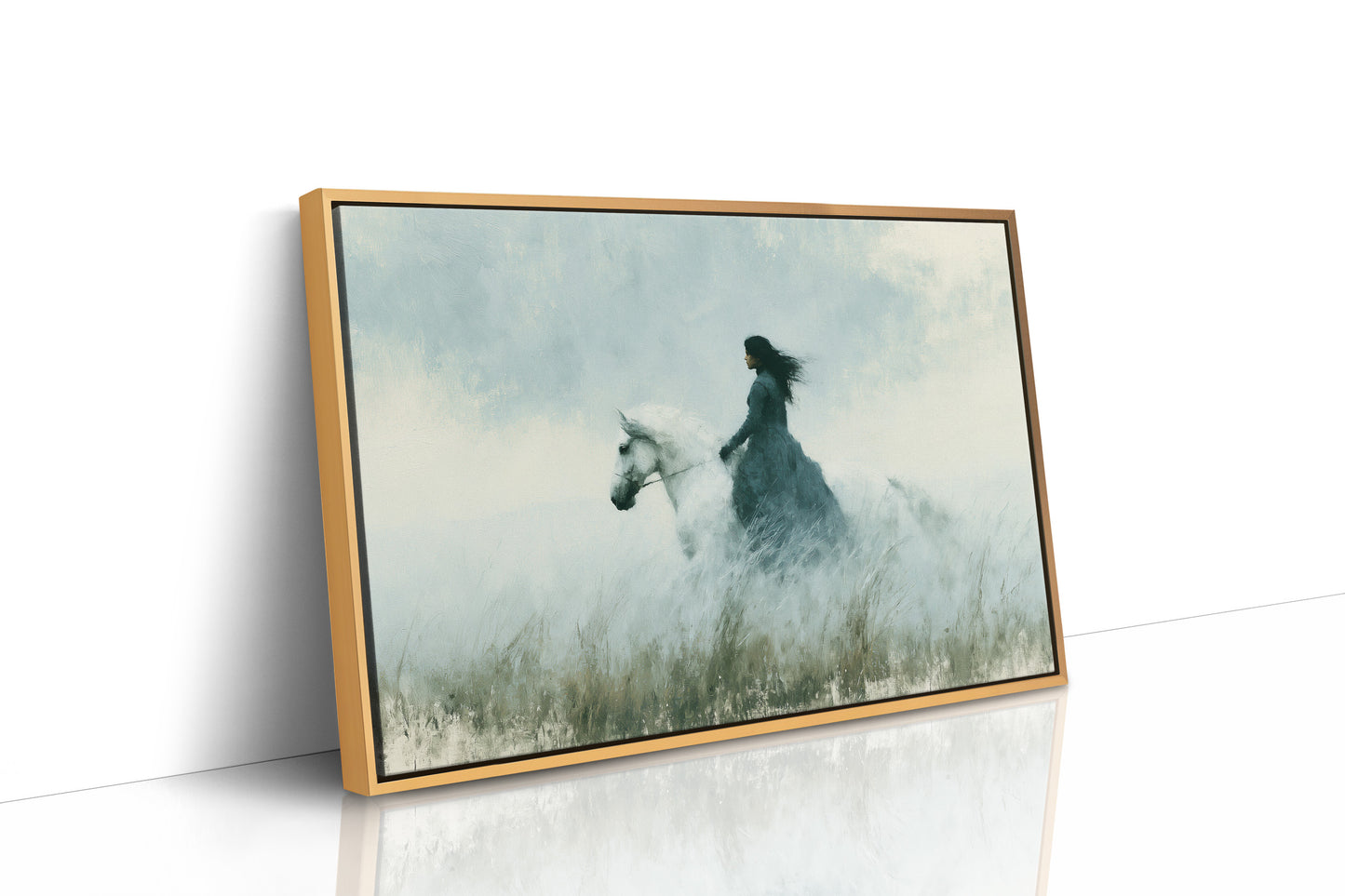 Rider Through the Mist Fields