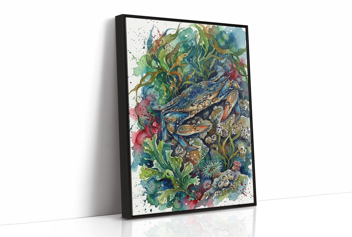 Tide Pool Guardian: Watercolor Blue Crab