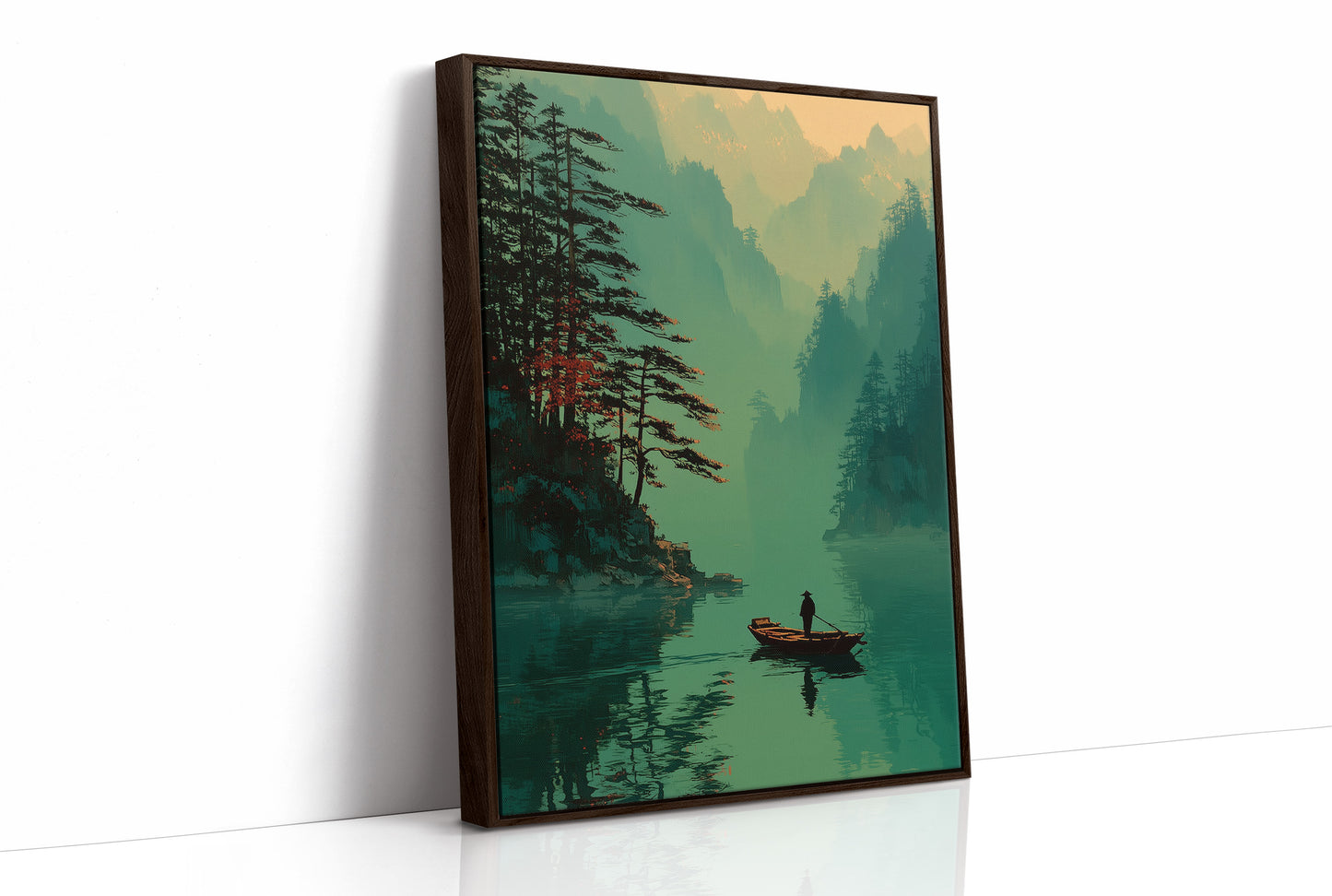 Lone Boatman Seeks Emerald Waters