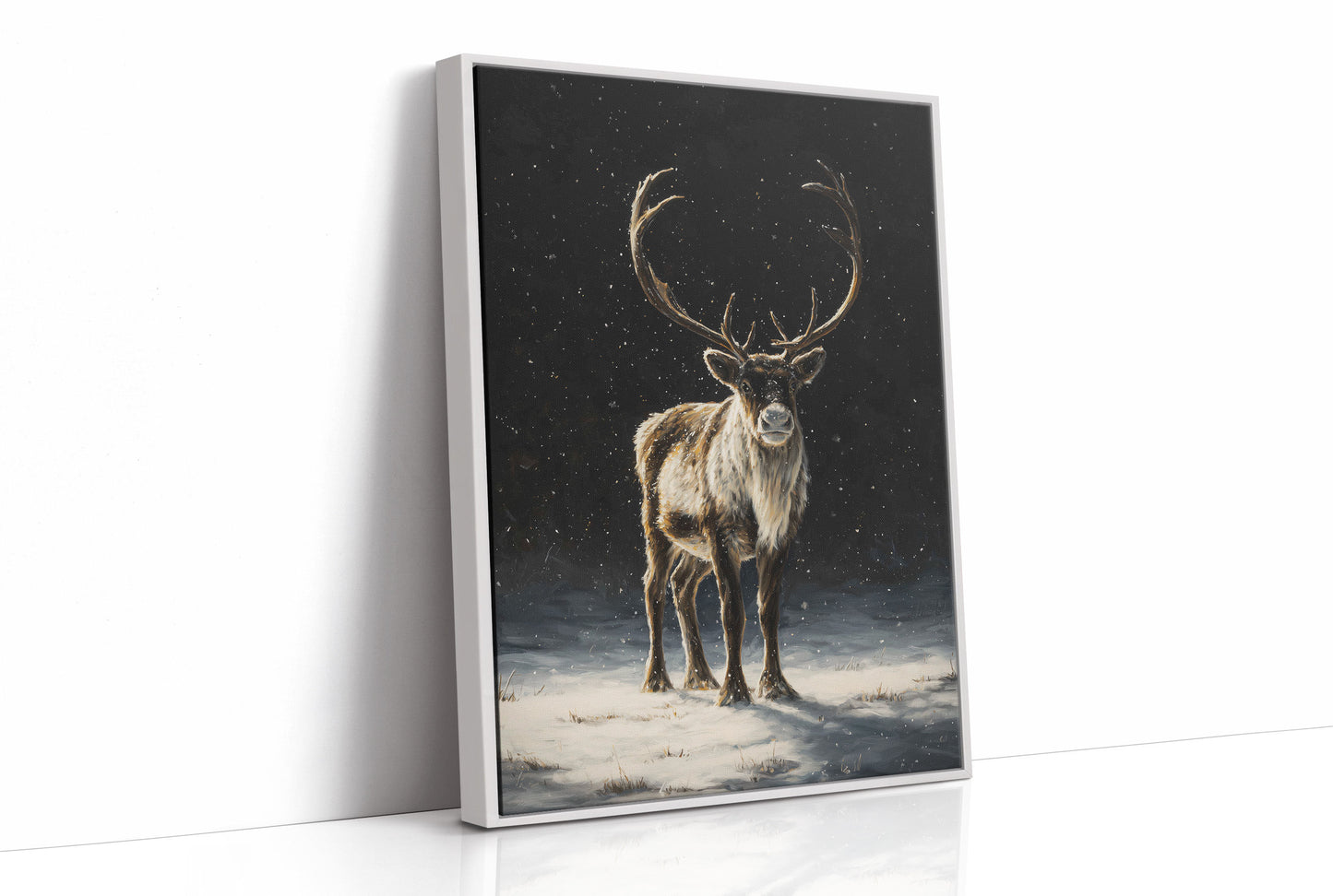 Reindeer Dreams Under Starlit Snow