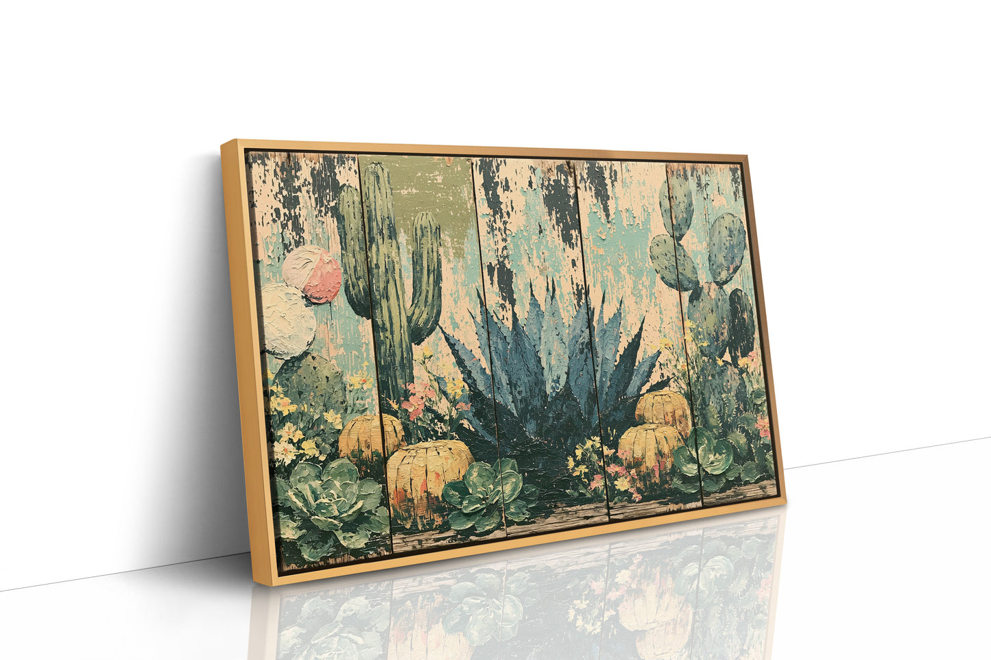 Rustic Cactus Garden Panels