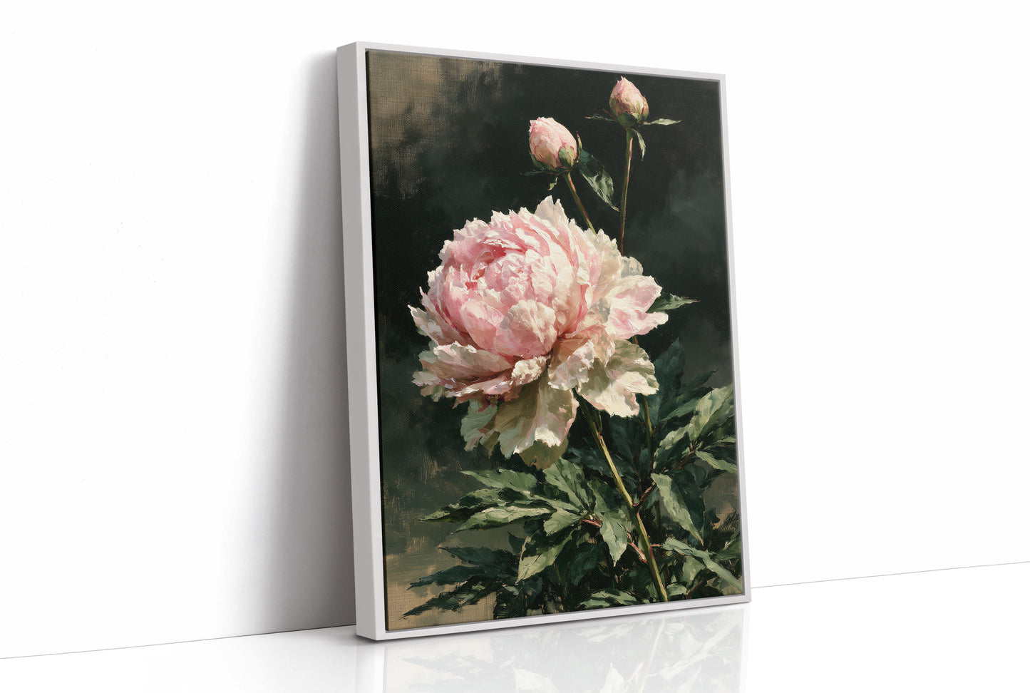 Peony Leans, Two Buds Reach