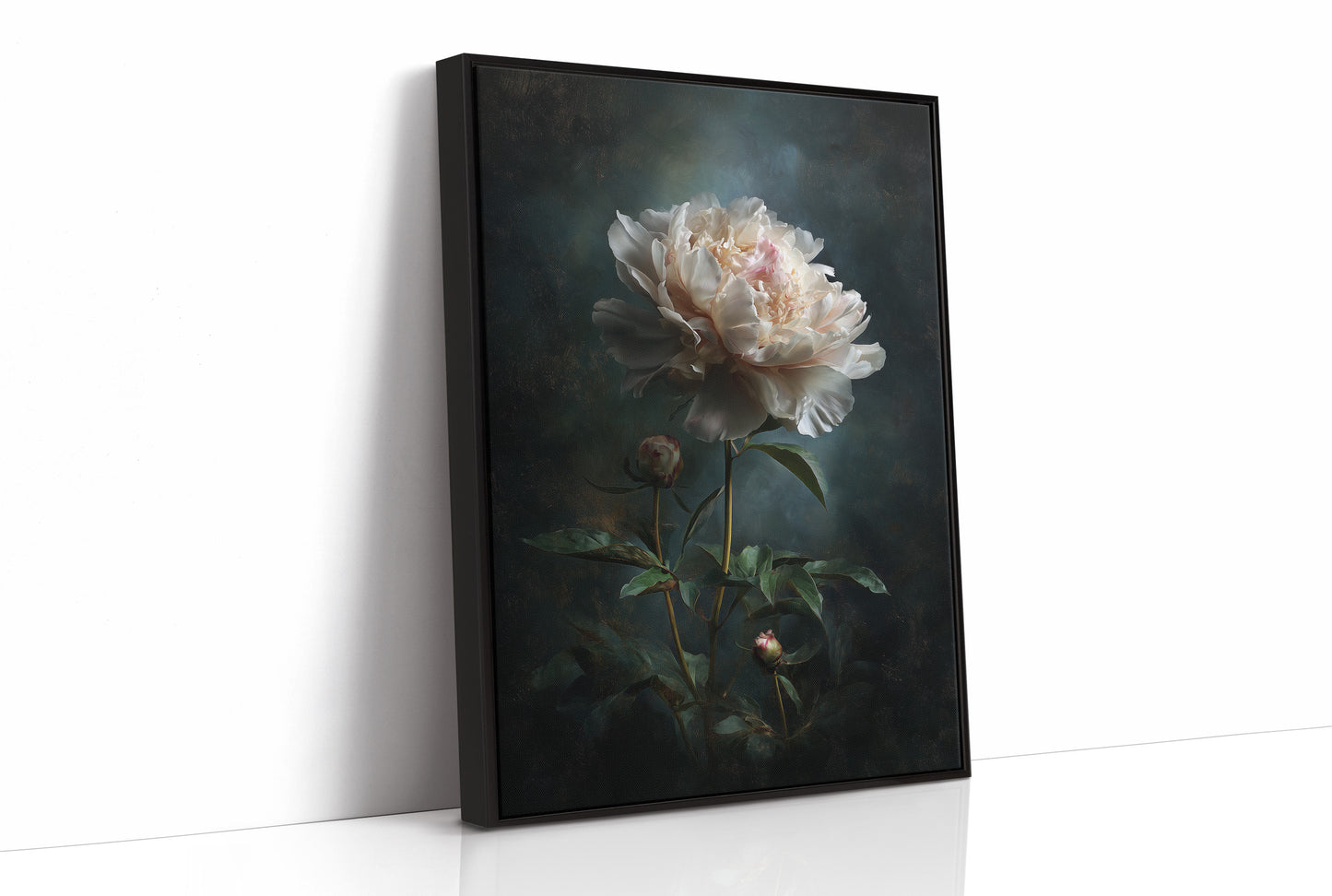 Pale Blossom Against Midnight Walls