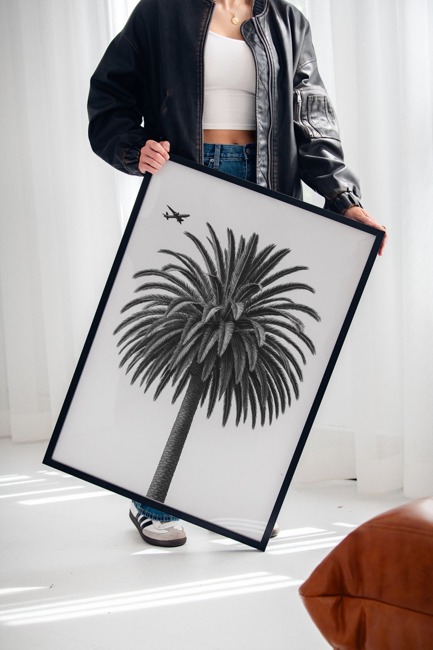 Palm Crown and Passing Plane