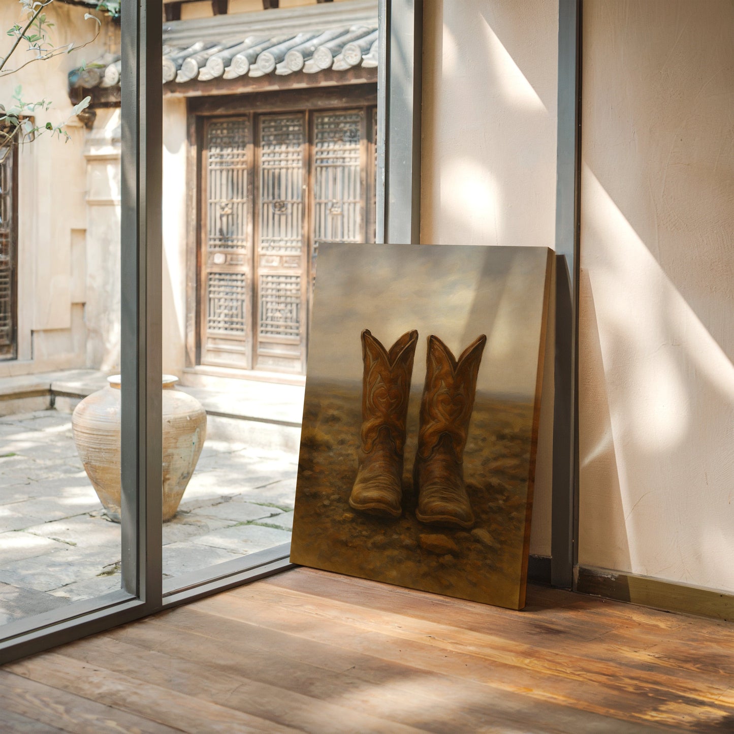 Western Boots Still Life – Cowboy Art Print