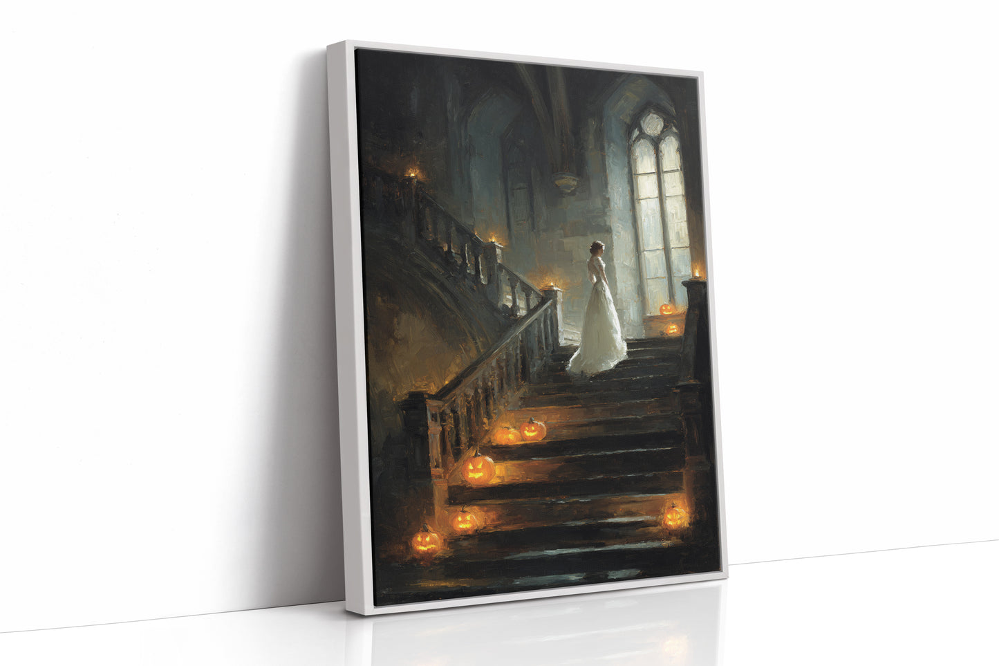 A Bride Among Flickering Lights