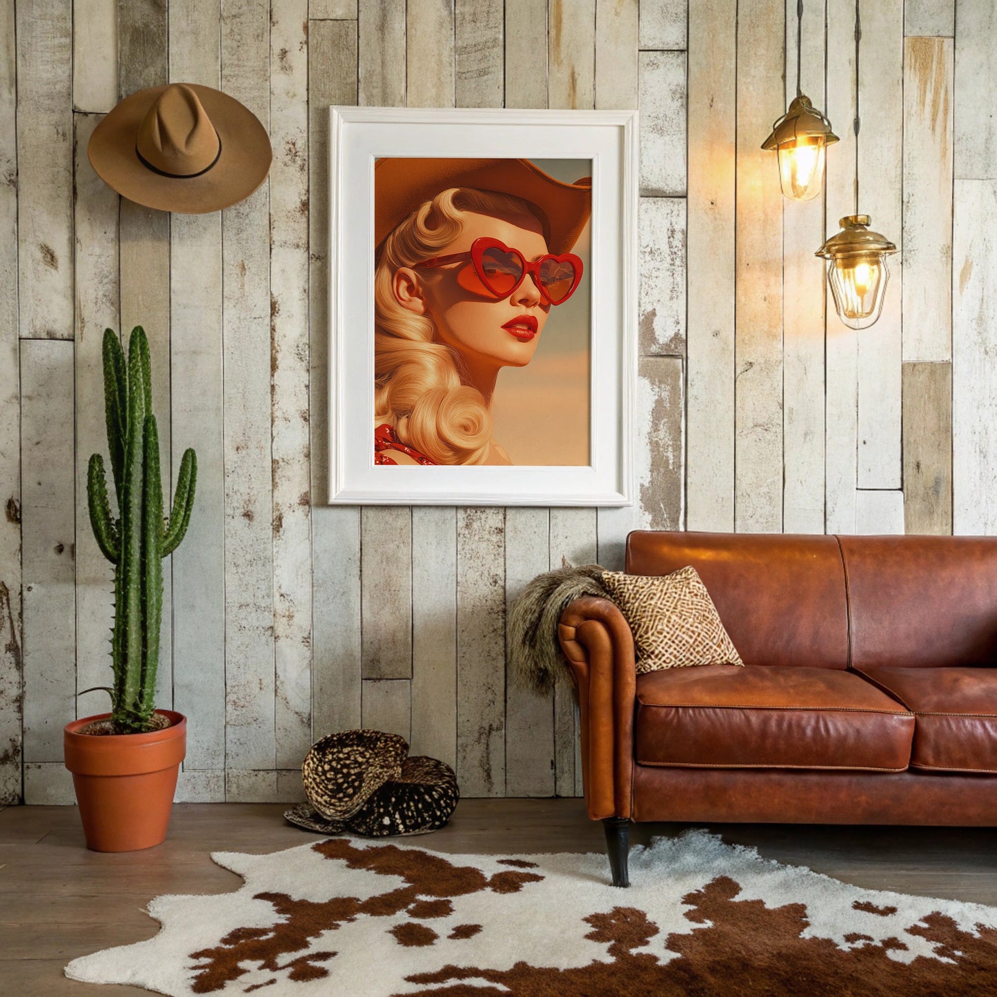 Sunset Hearts Frame Golden Hours