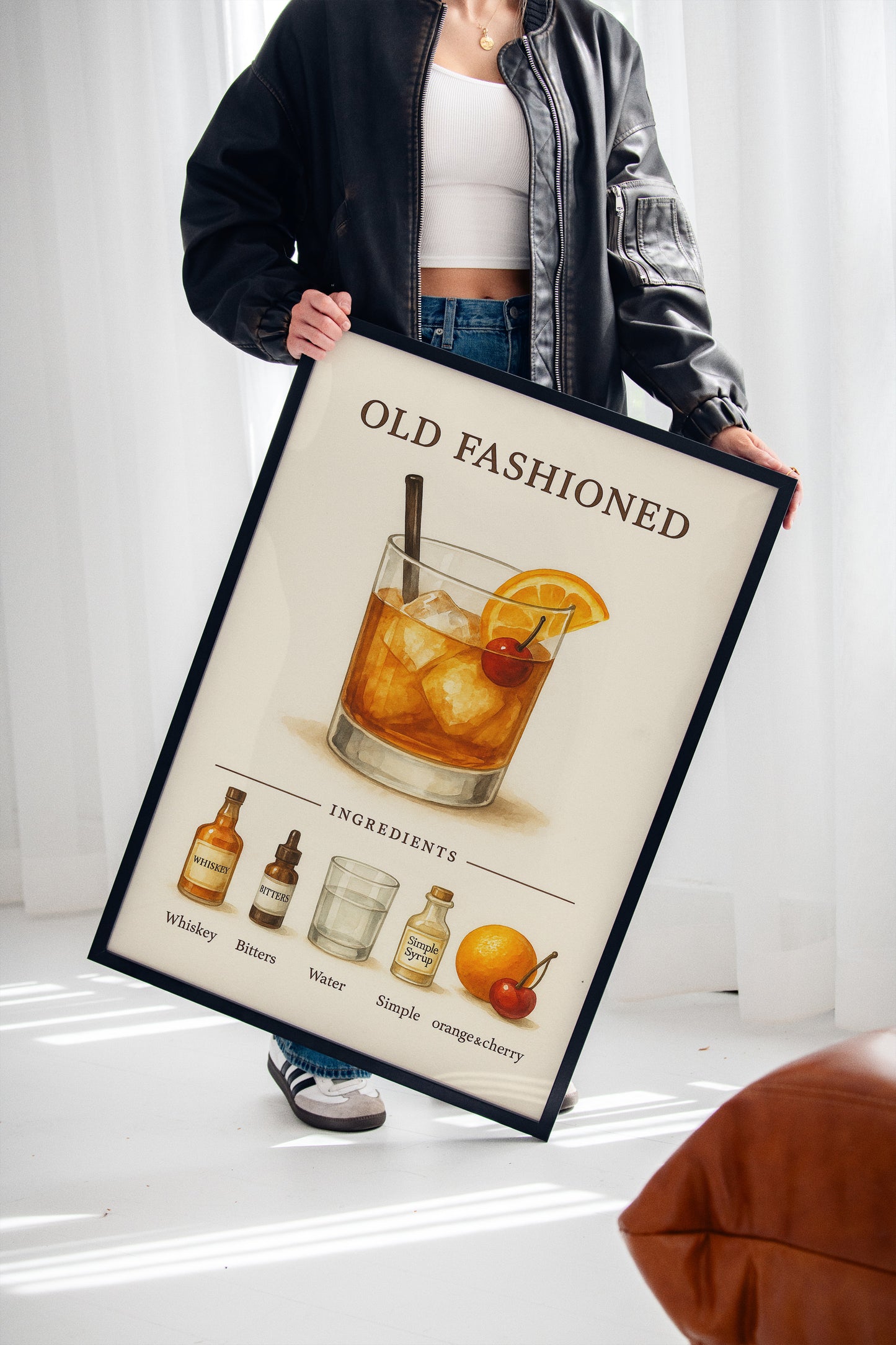 Old Fashioned Cocktail Recipe Art Print