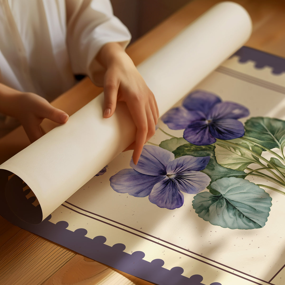 Illinois Violet Watercolor Stamp