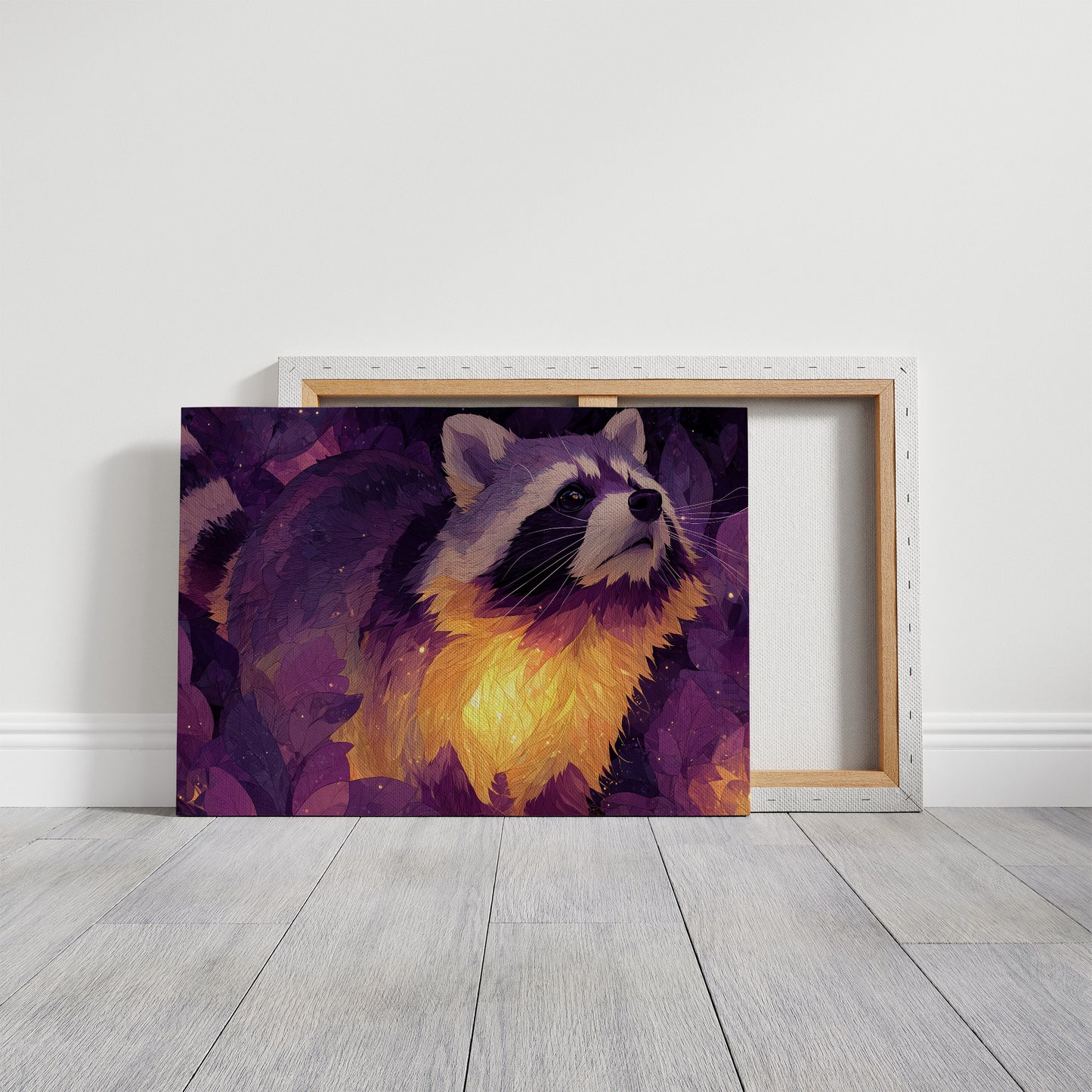 Raccoon Lit by Firelight