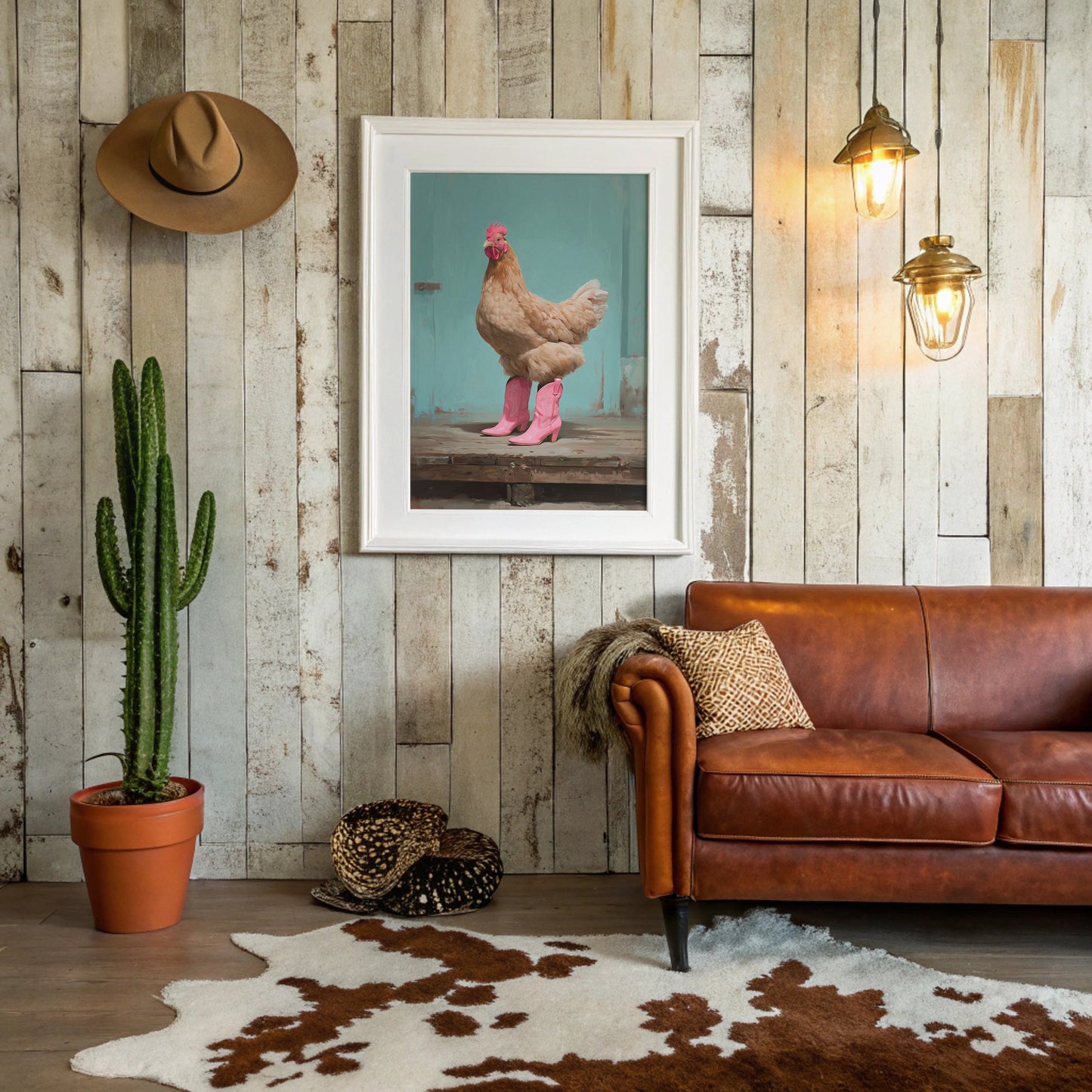 Cowgirl Chicken Struts Pink Boots