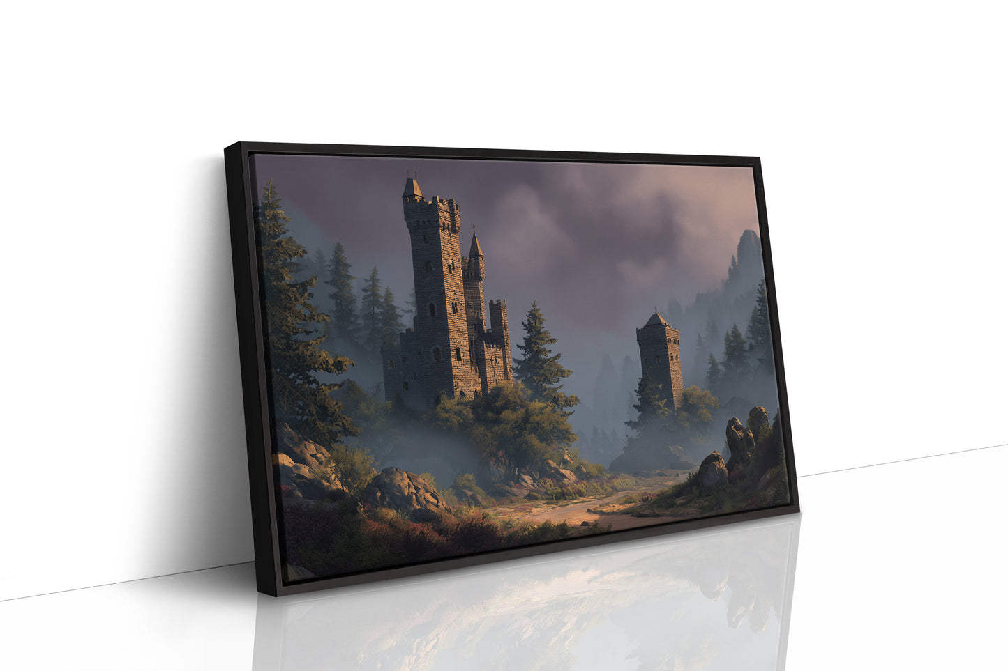 Ancient Towers Amid Mountain Mist