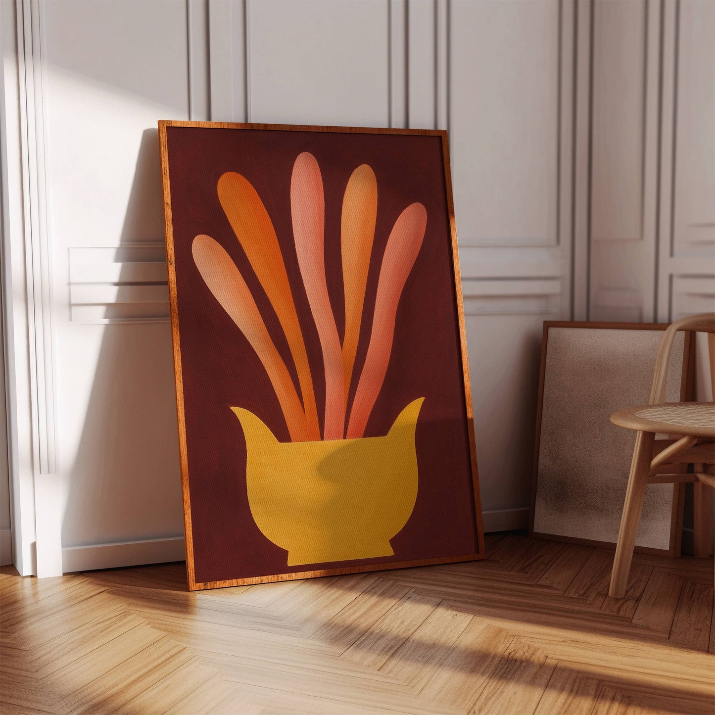 Coral Rays Rise From Golden Bowl