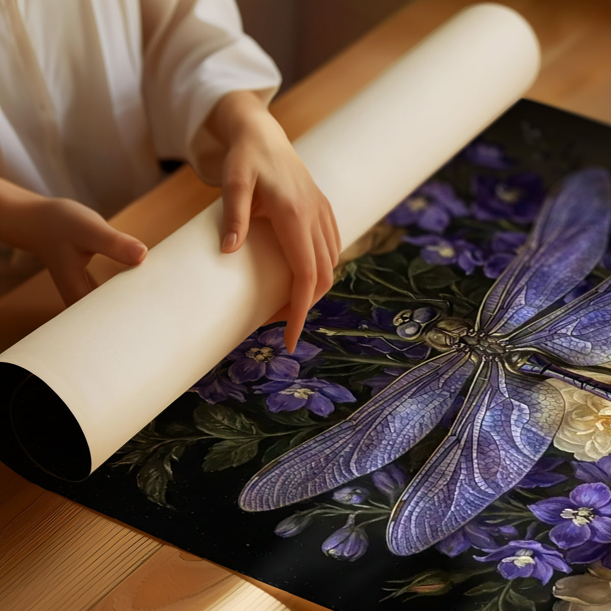 Dragonfly in the Delphinium