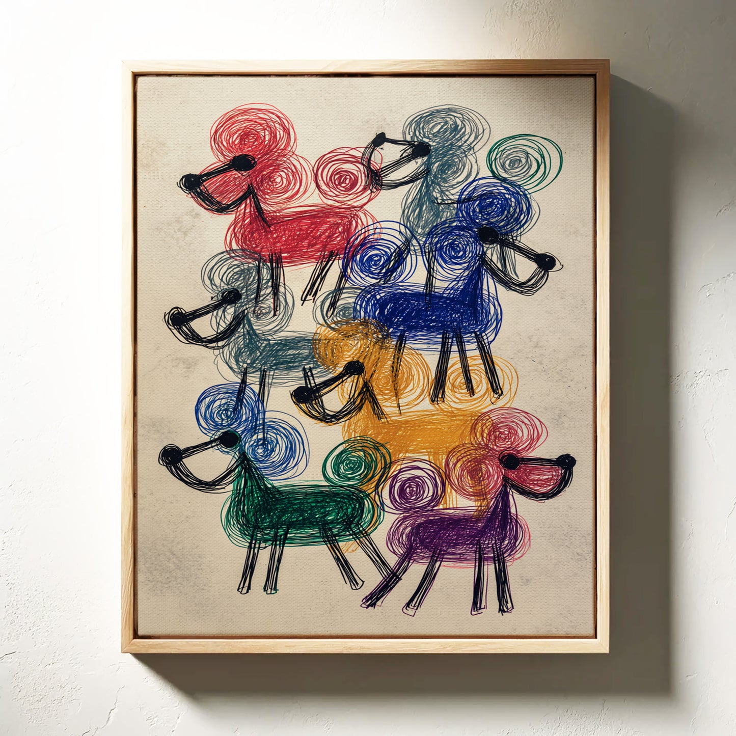 A Parade of Playful Poodles