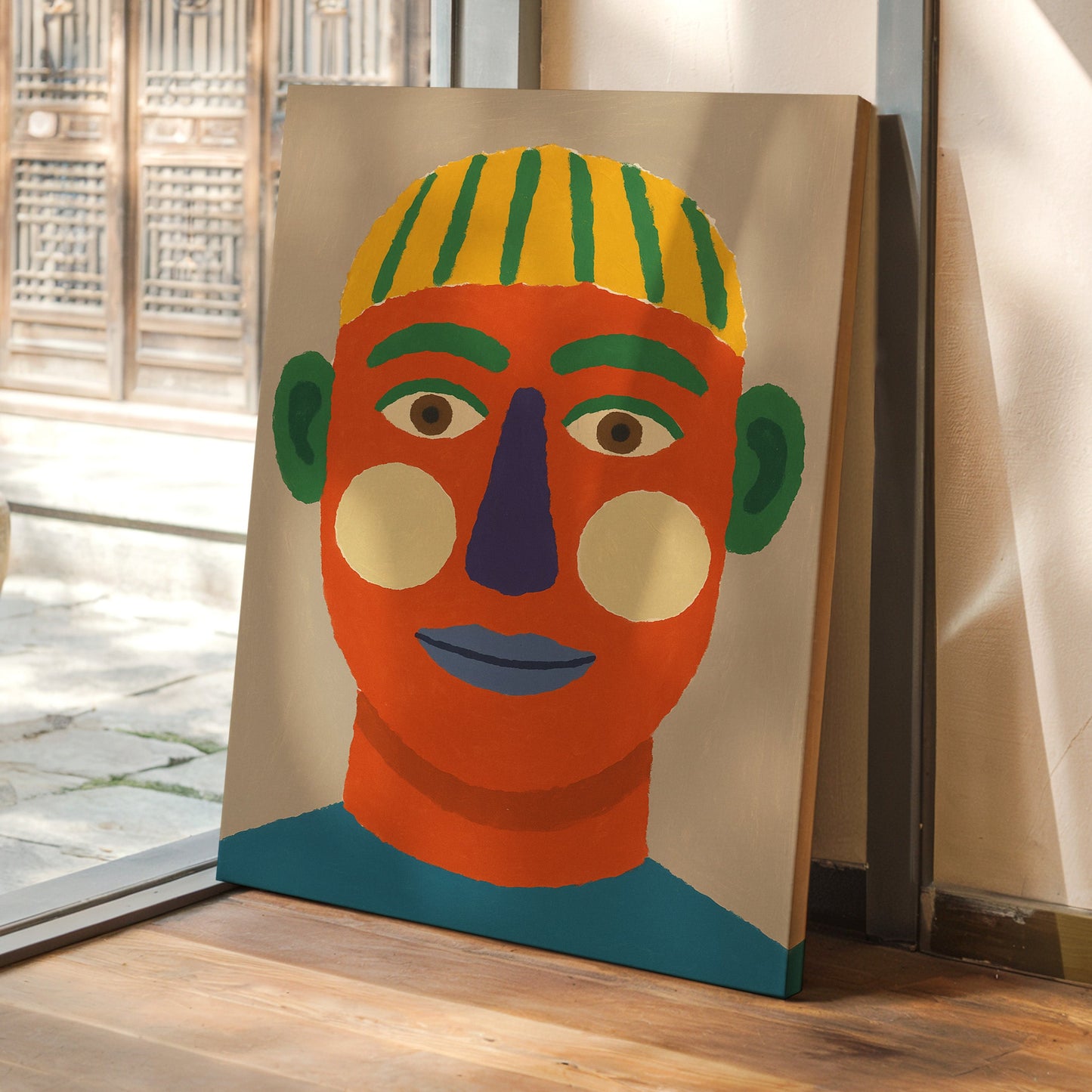 Rainbow Face with a Calm Smile