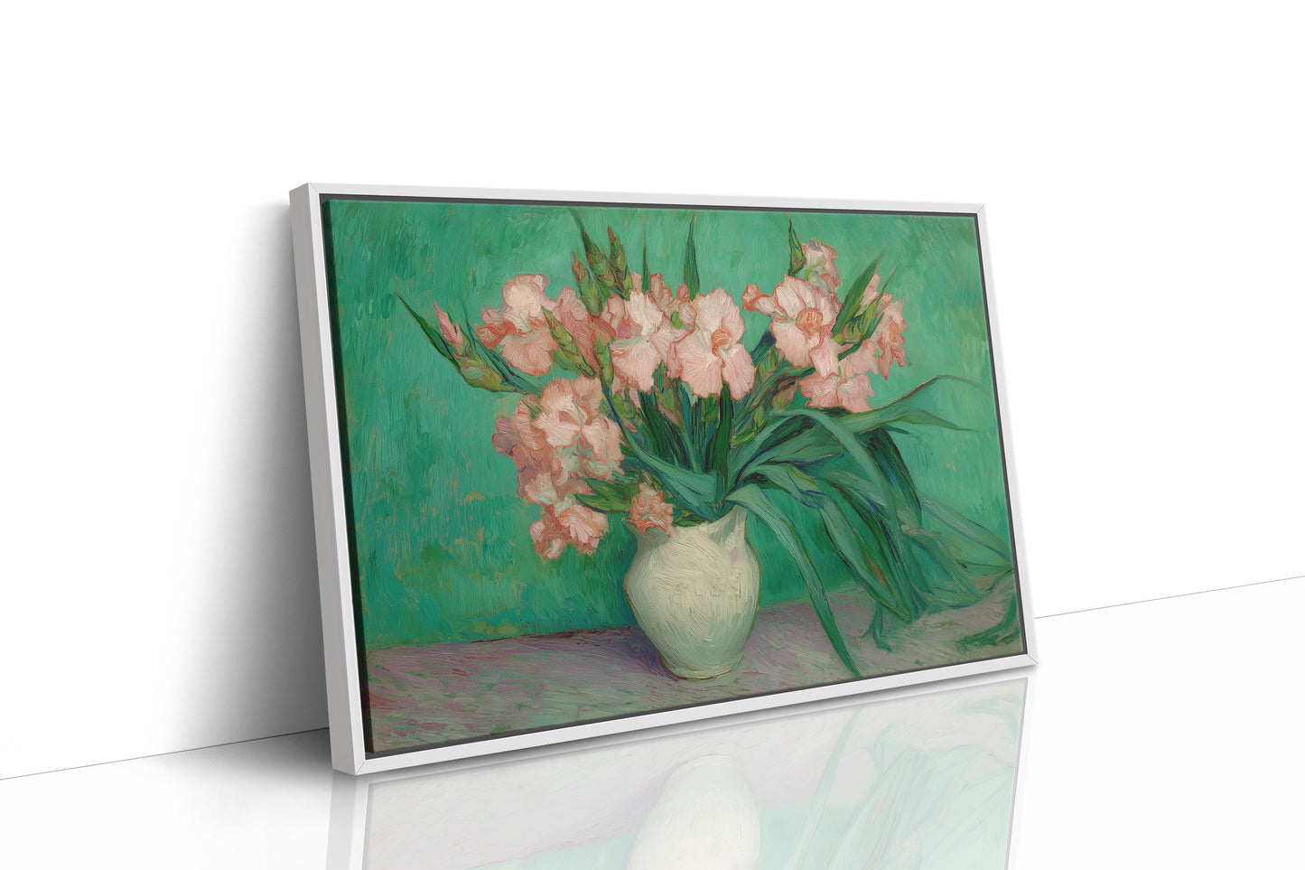 Blush Petals Against Emerald