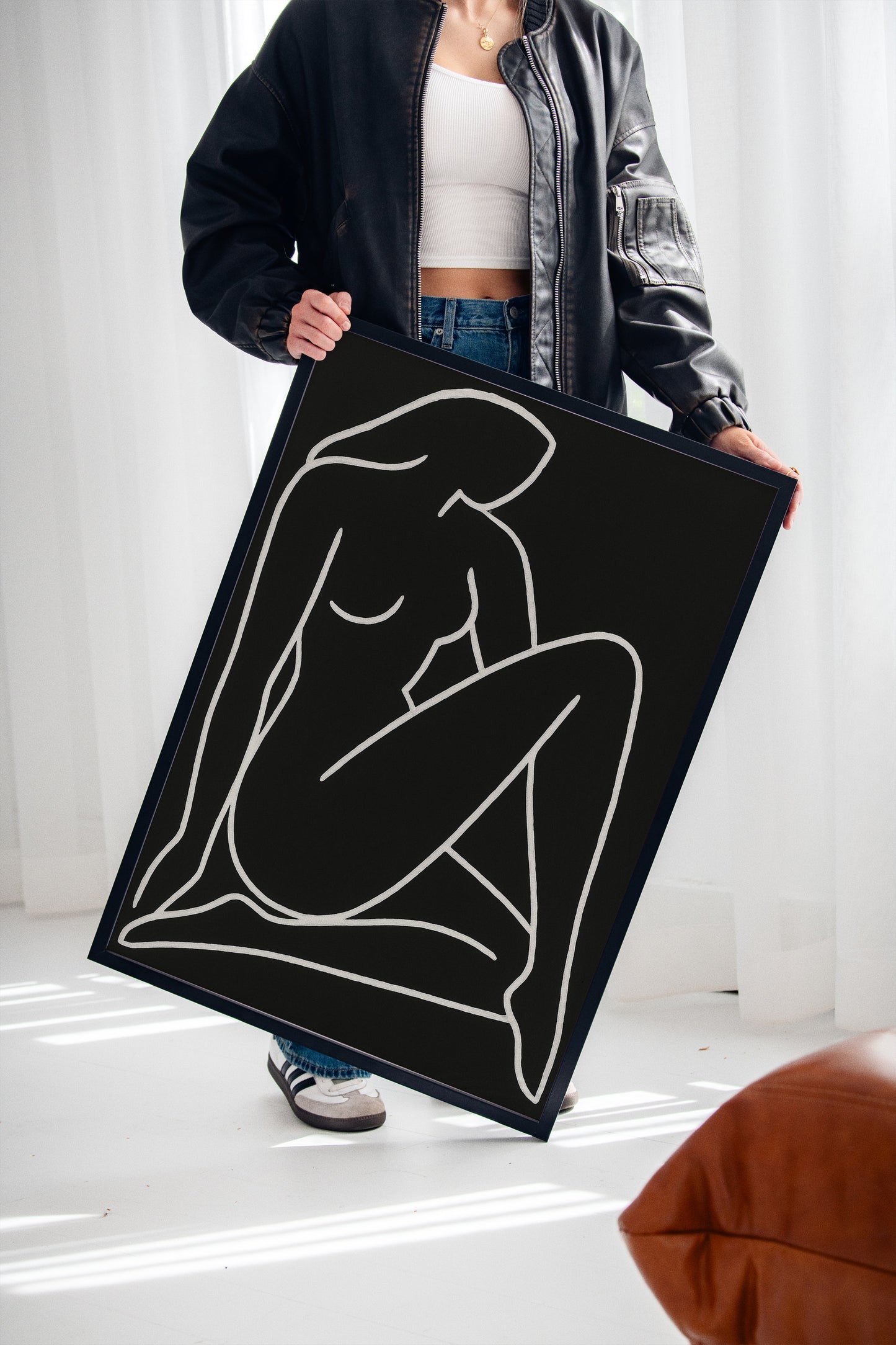 Reclining Muse in White Ink