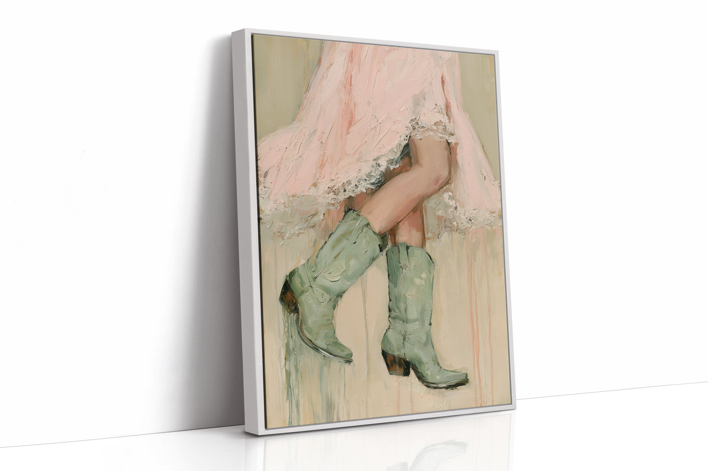 Sage Cowboy Boots Prairie Skirt