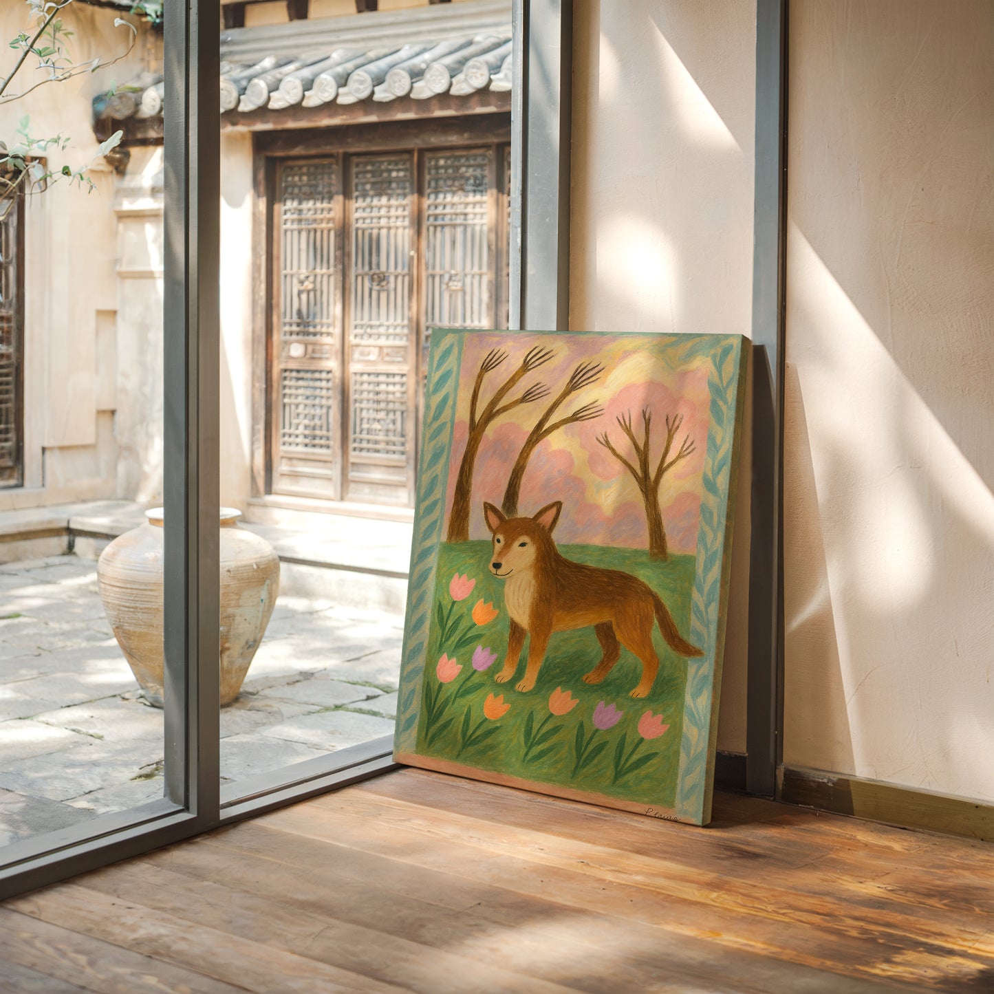 Spring Pup in Tulip Meadow