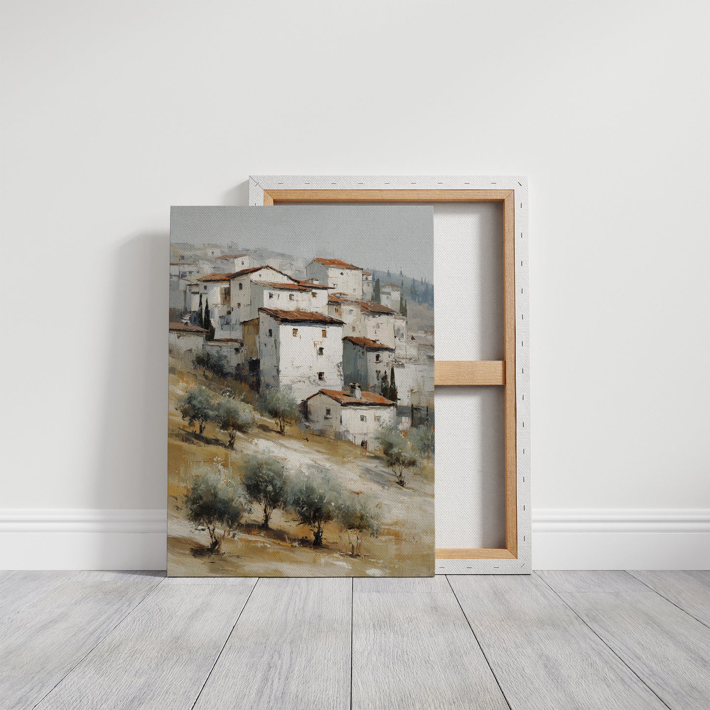 Mediterranean Hillside Village in Muted Light