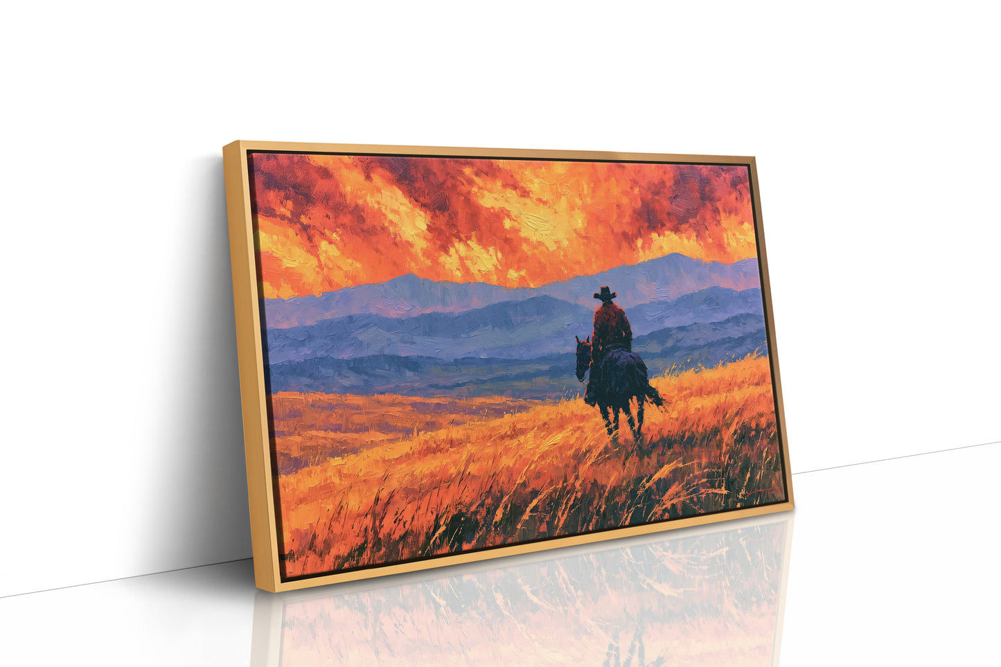 Cowboy Beneath the Crimson Sky