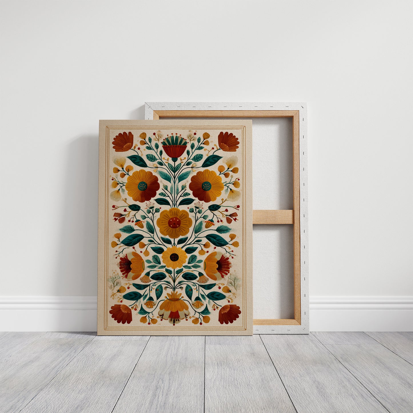 Symmetrical Garden: Autumn's Folk Tapestry