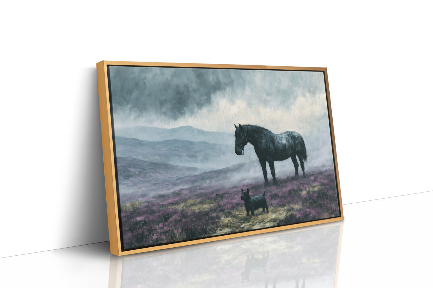 Pony and Terrier on the Misty Moor